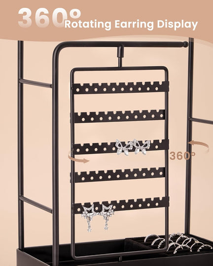 360° Rotating Jewelry Organizer Display Stand
