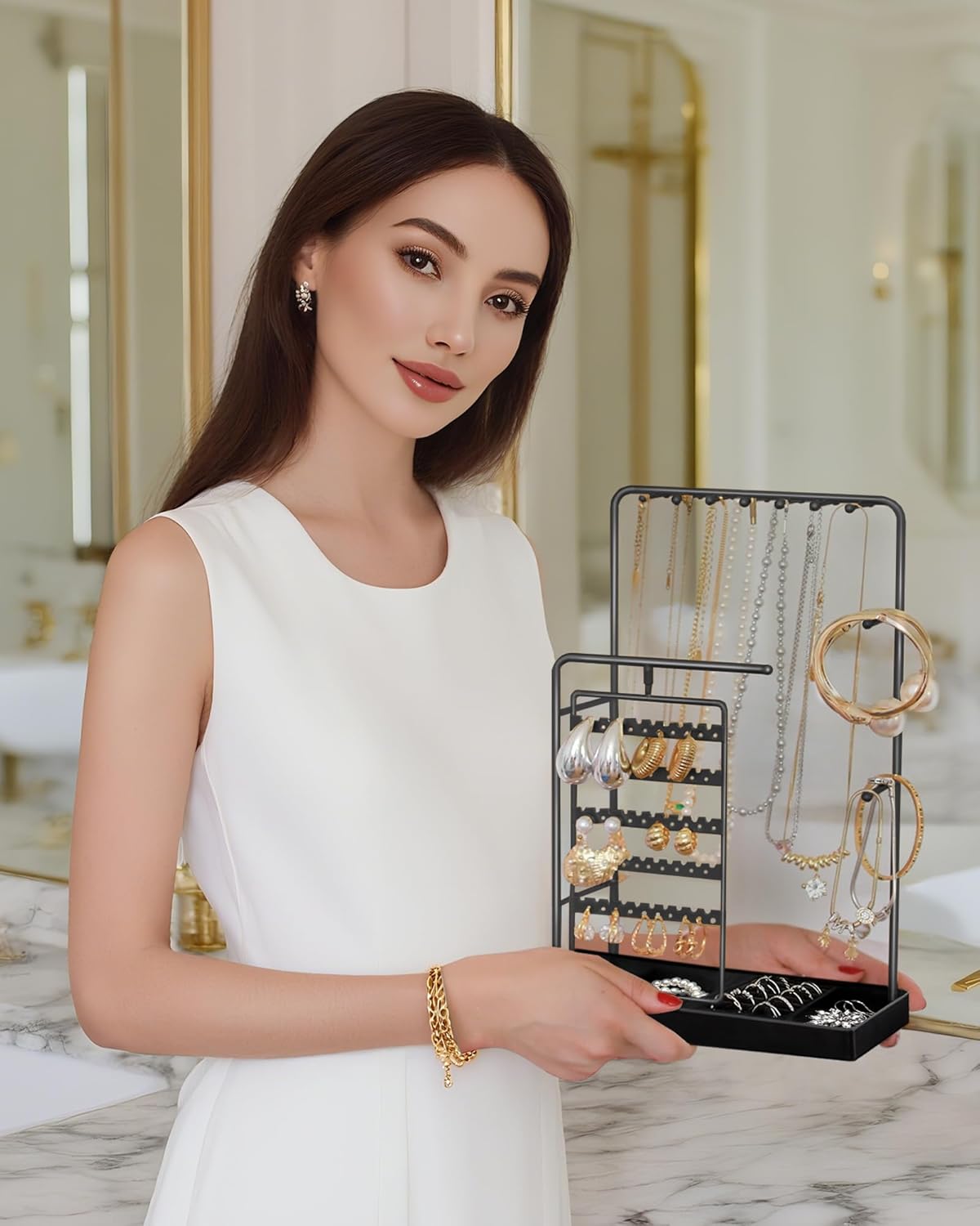 360° Rotating Jewelry Organizer Display Stand