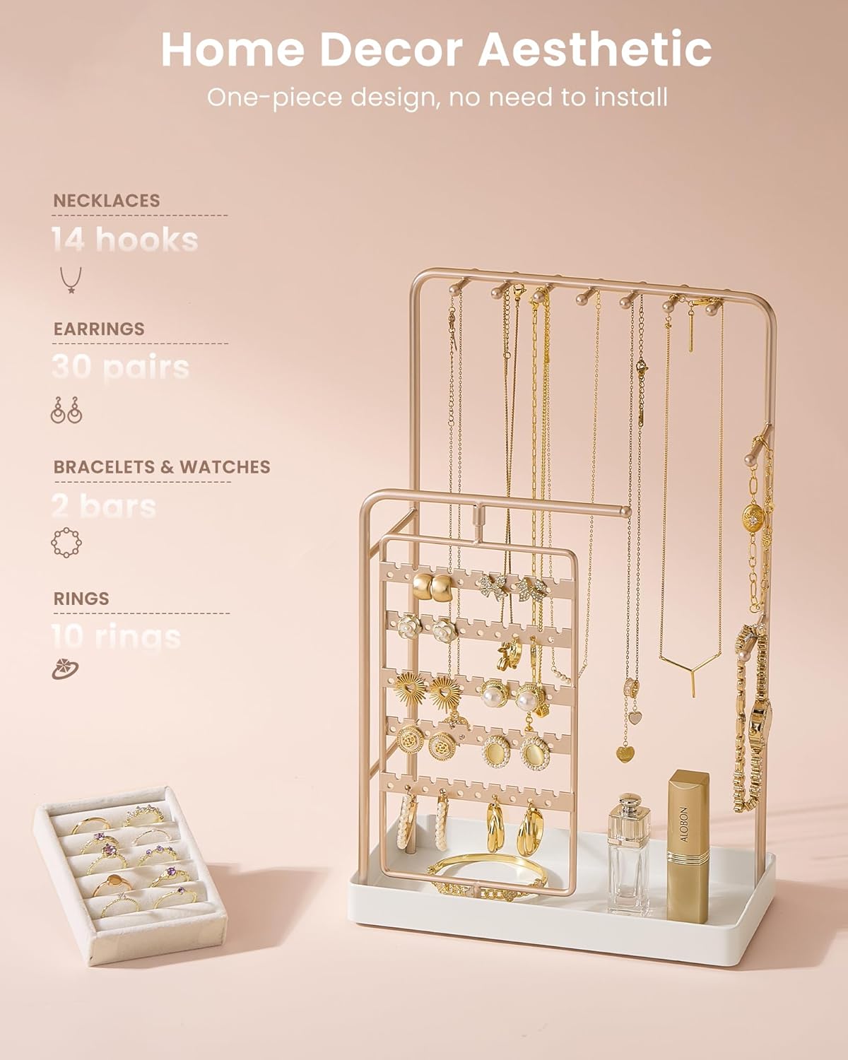 360° Rotating Jewelry Organizer Display Stand