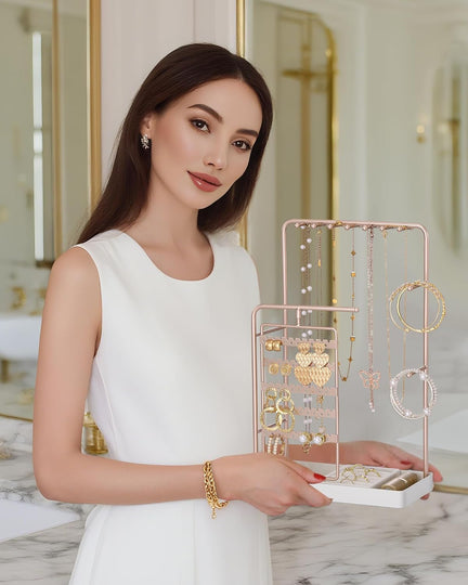 360° Rotating Jewelry Organizer Display Stand