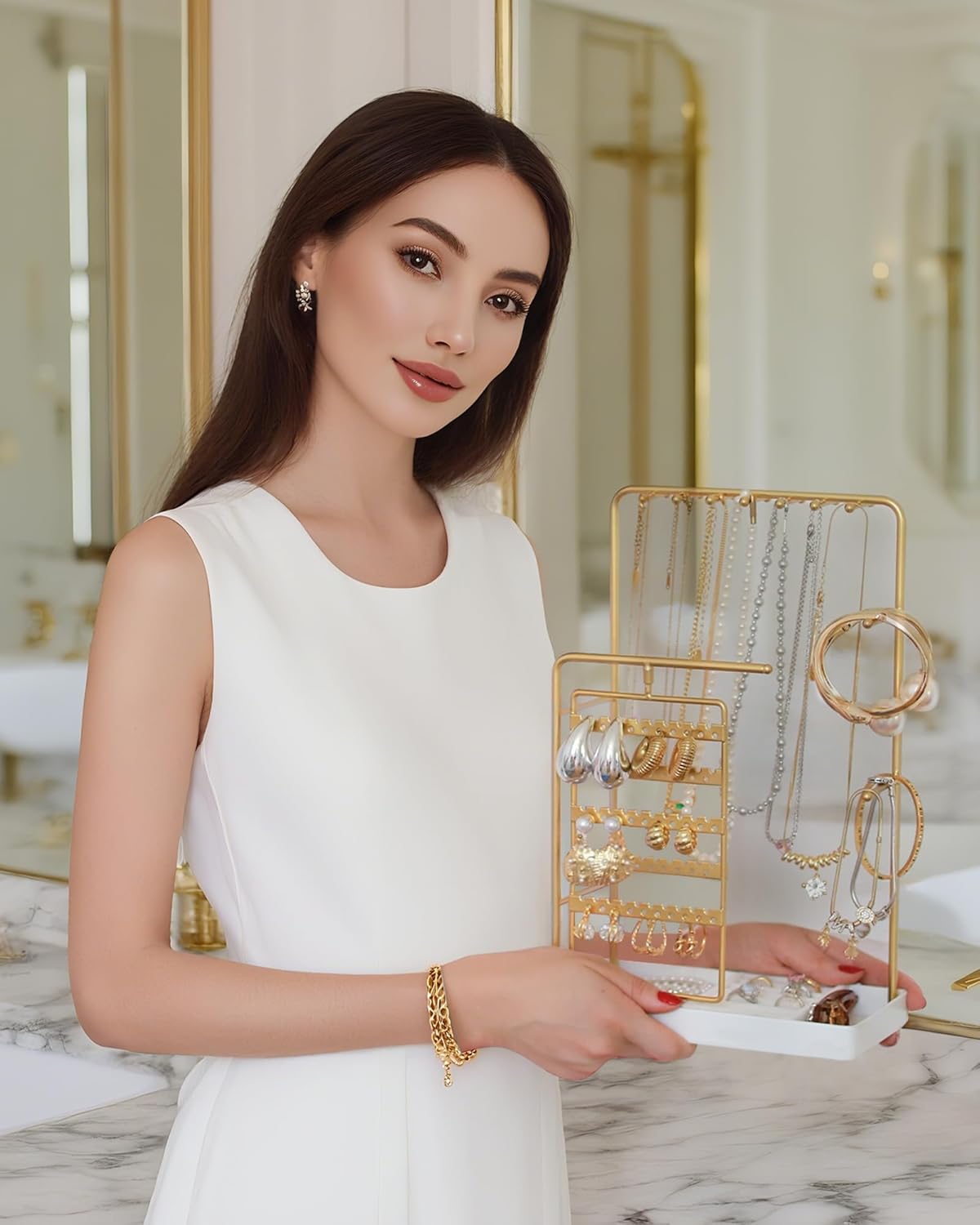 360° Rotating Jewelry Organizer Display Stand