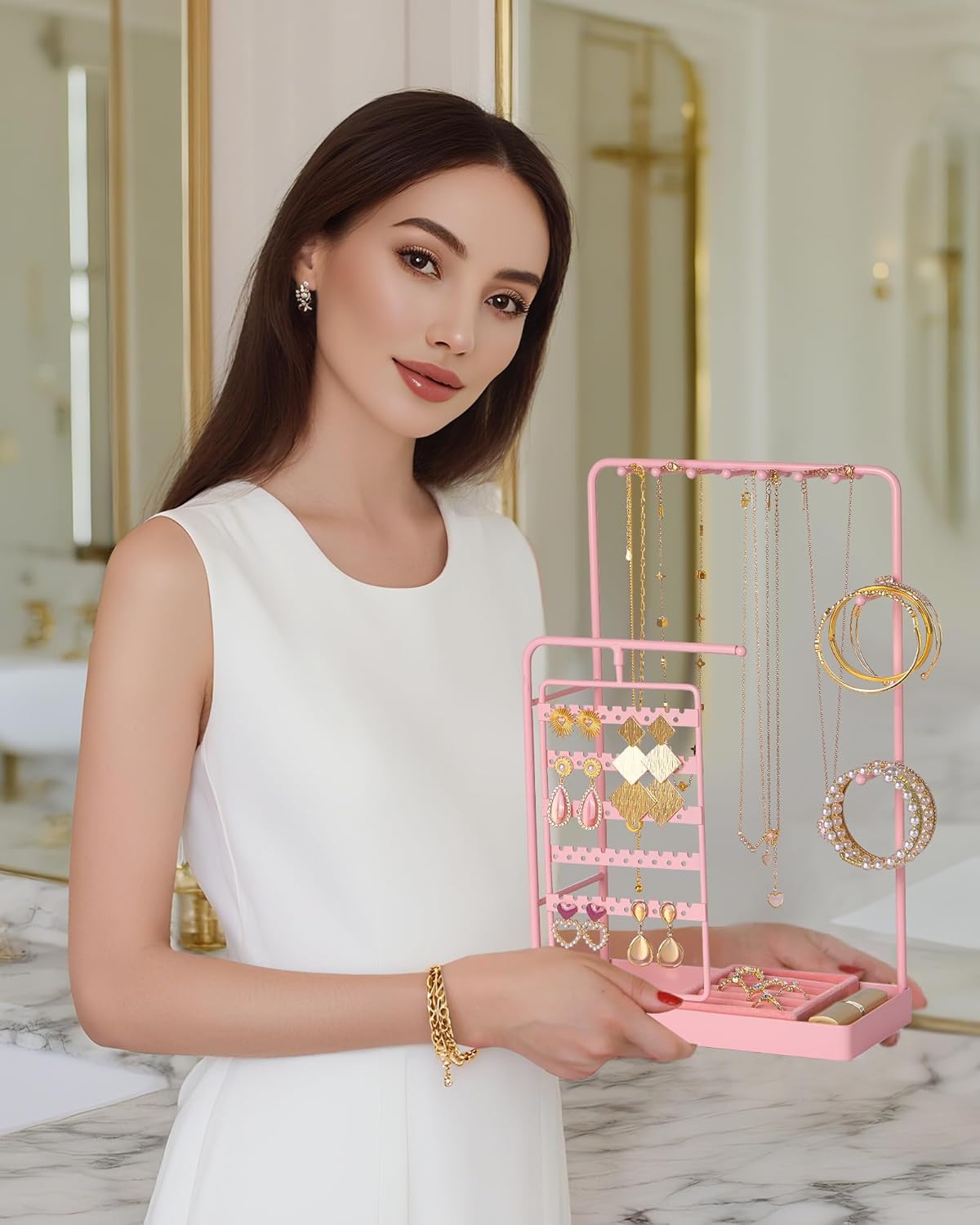 360° Rotating Jewelry Organizer Display Stand