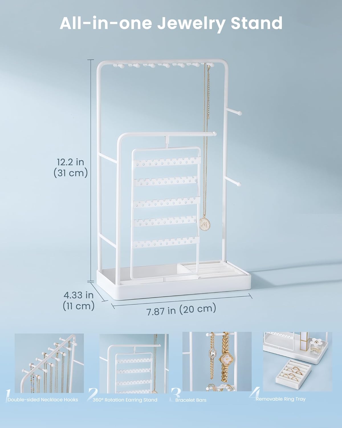 360° Rotating Jewelry Organizer Display Stand
