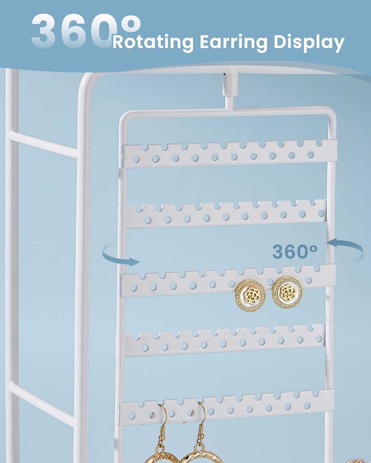 360° Rotating Jewelry Organizer Display Stand