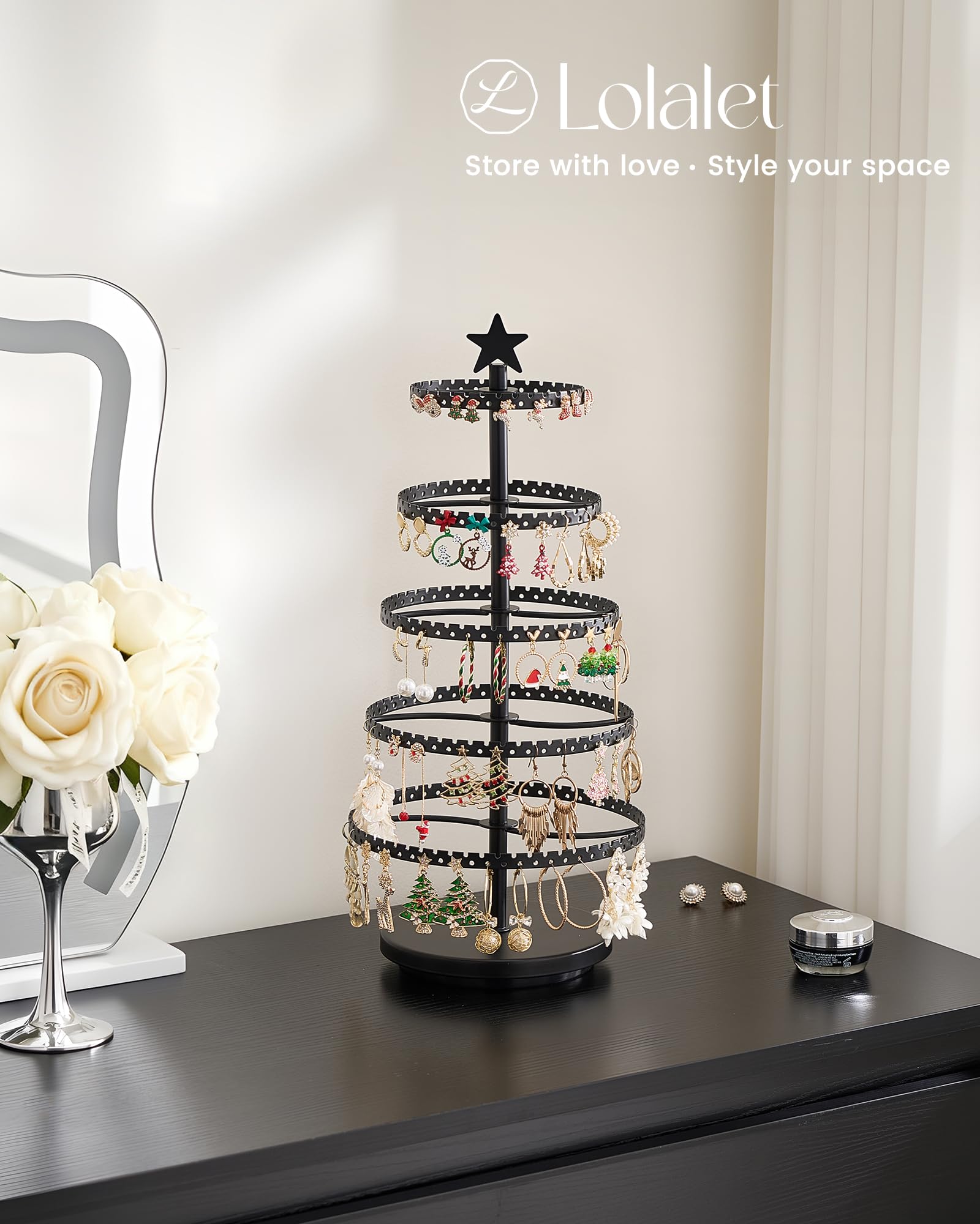 Christmas Tree-shaped Rotating Jewelry Display Stand