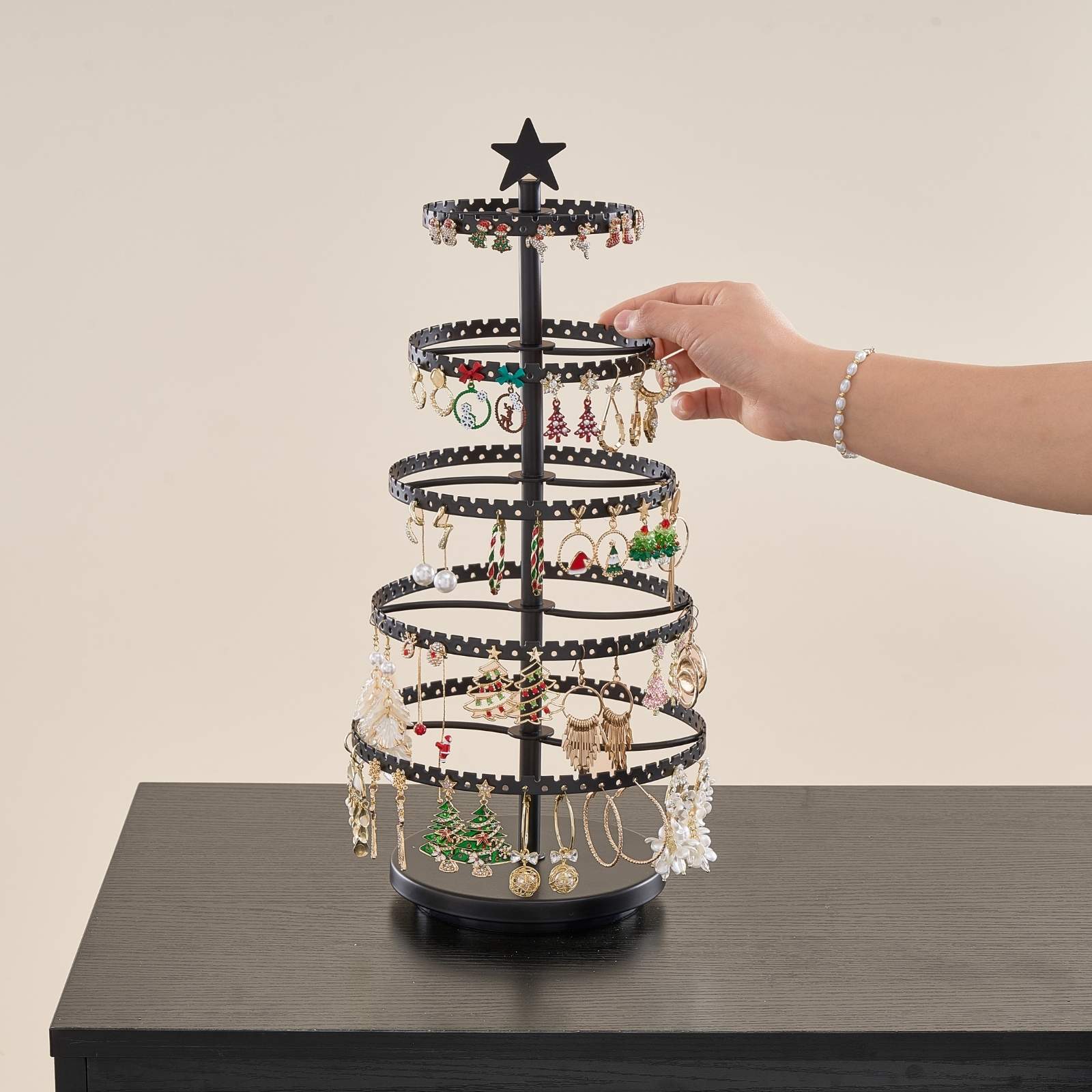 Tree-shaped Rotating Jewelry Display Stand