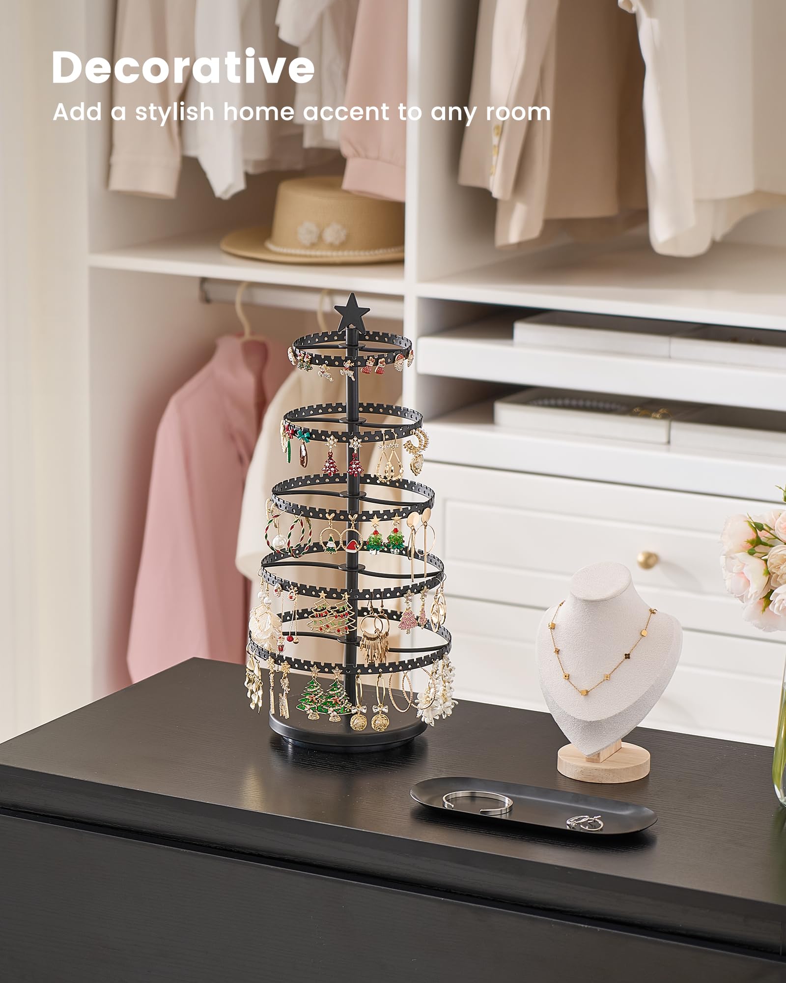 Christmas Tree-shaped Rotating Jewelry Display Stand