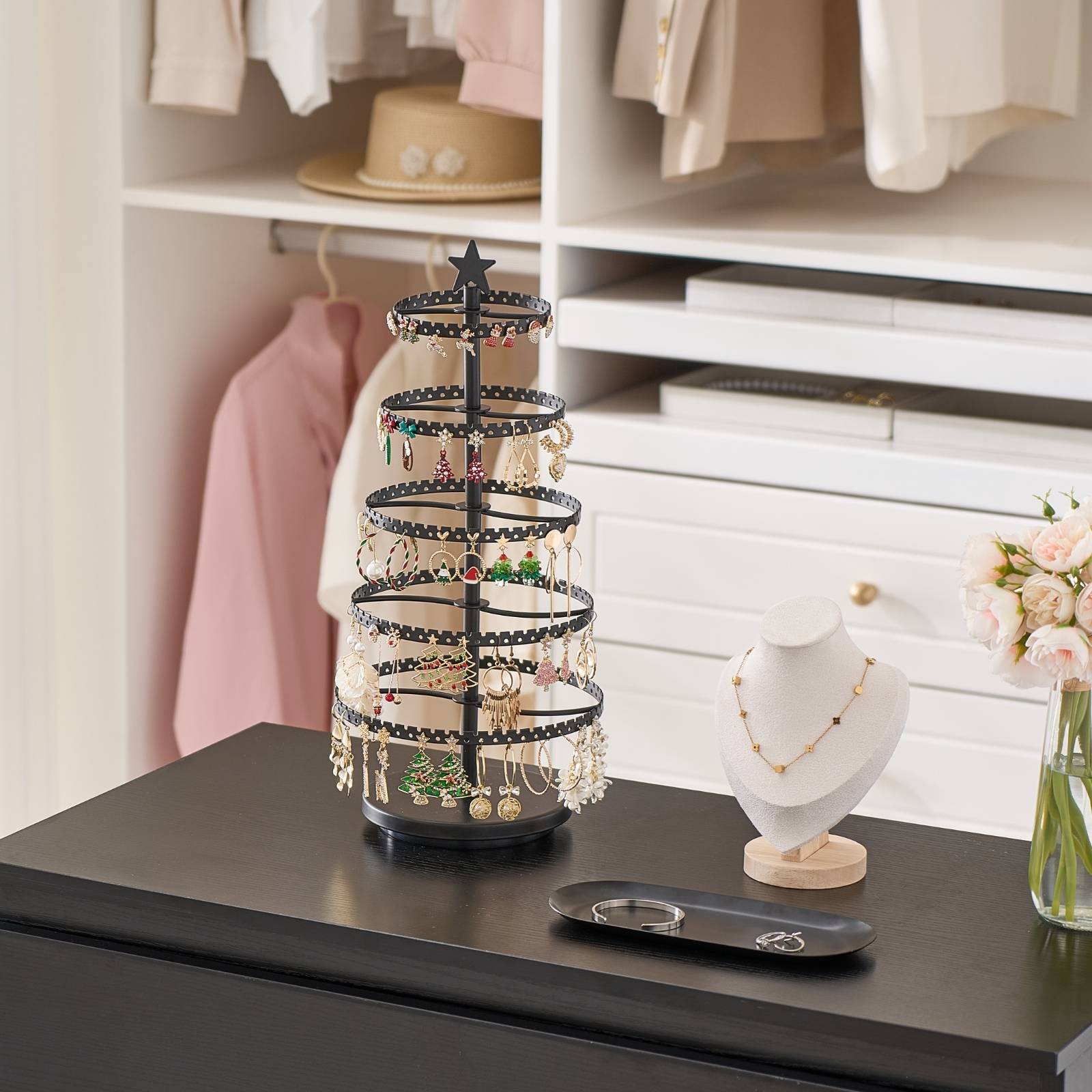 Tree-shaped Rotating Jewelry Display Stand