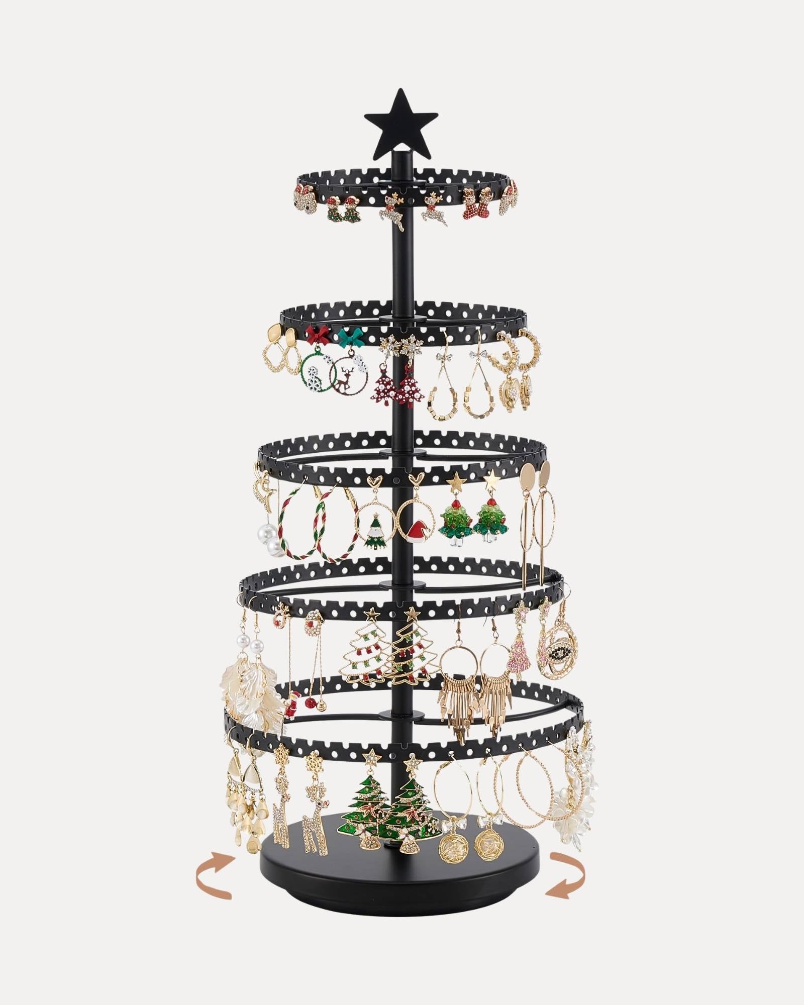 Christmas Tree-shaped Rotating Jewelry Display Stand