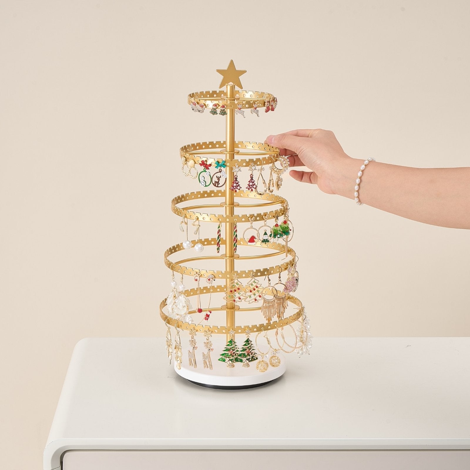 Tree-shaped Rotating Jewelry Display Stand