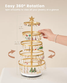 Christmas Tree-shaped Rotating Jewelry Display Stand