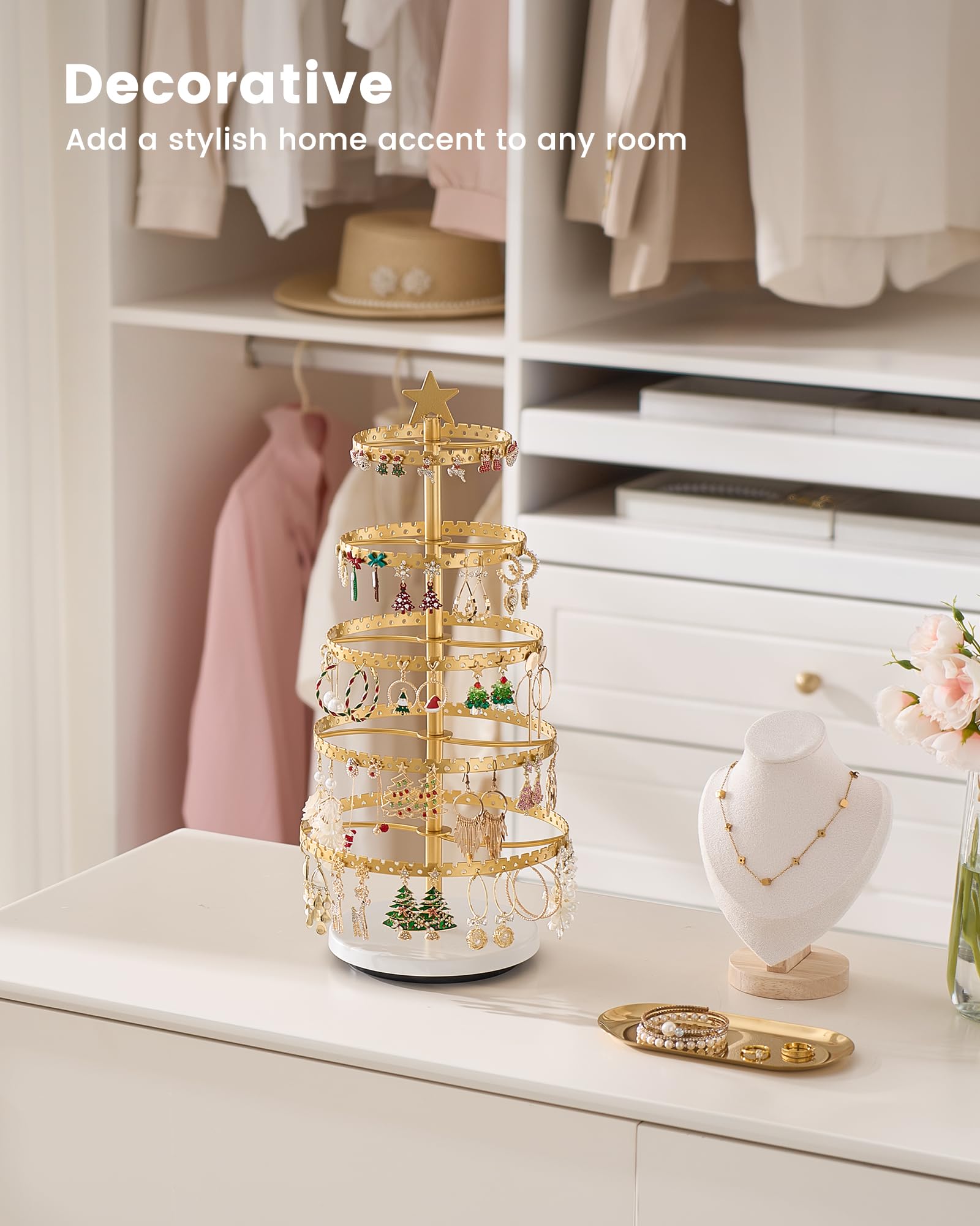 Christmas Tree-shaped Rotating Jewelry Display Stand