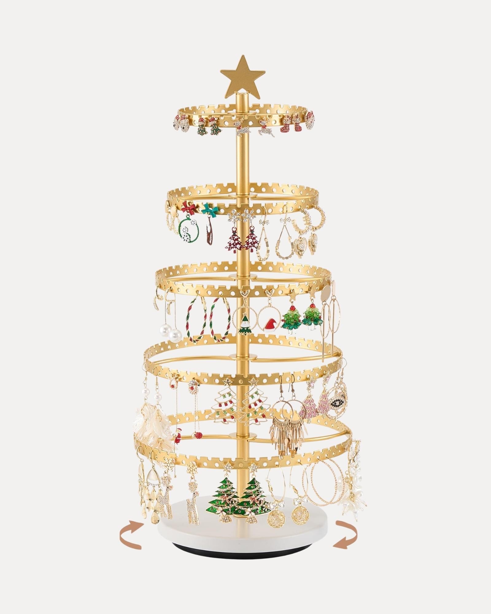 Christmas Tree-shaped Rotating Jewelry Display Stand