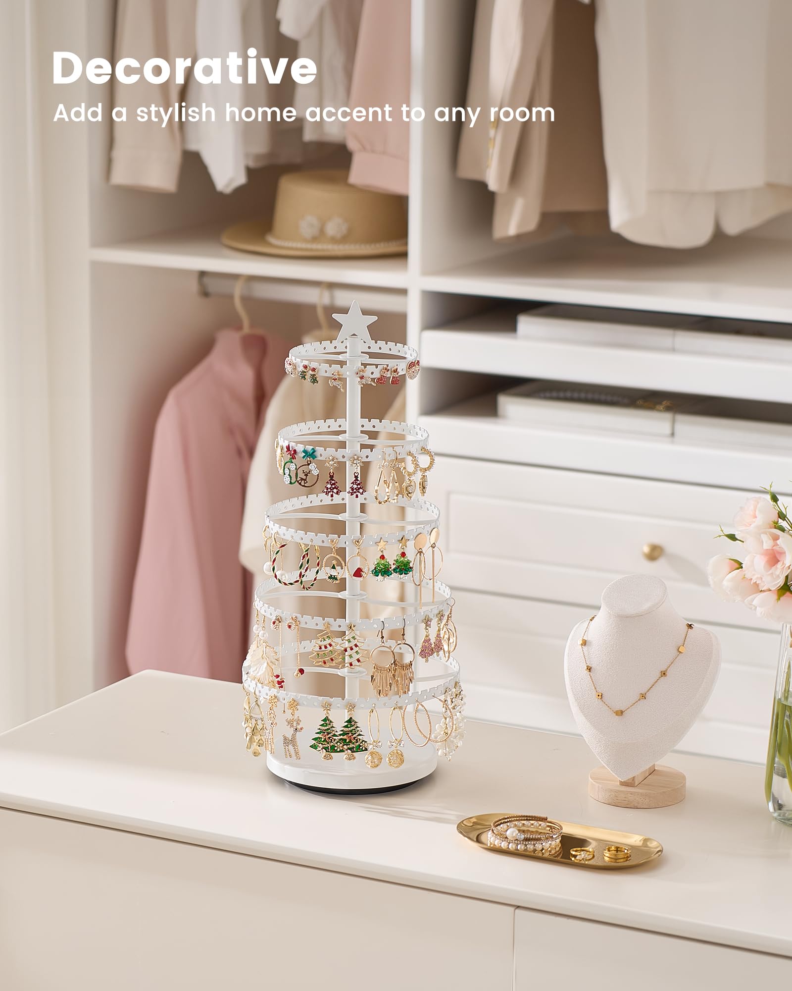 Christmas Tree-shaped Rotating Jewelry Display Stand