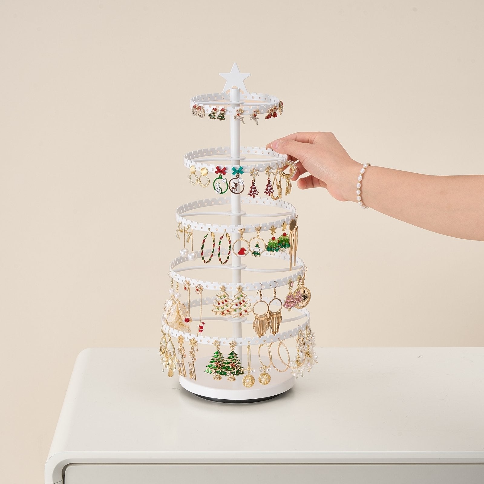 Tree-shaped Rotating Jewelry Display Stand