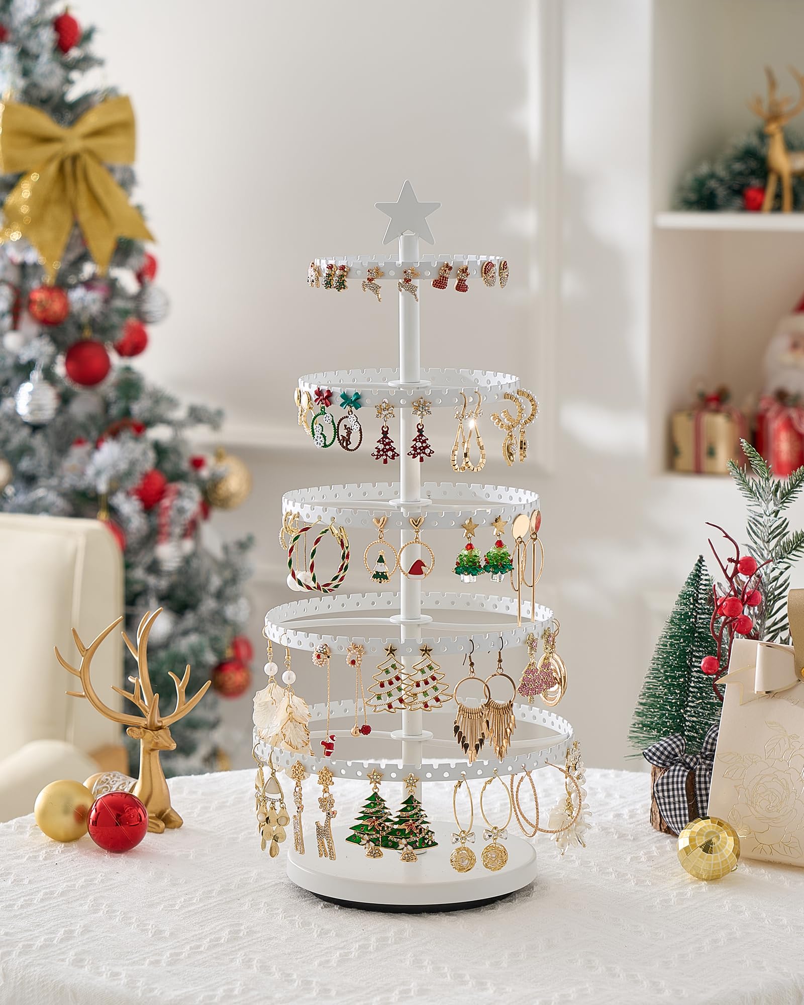 Christmas Tree-shaped Rotating Jewelry Display Stand