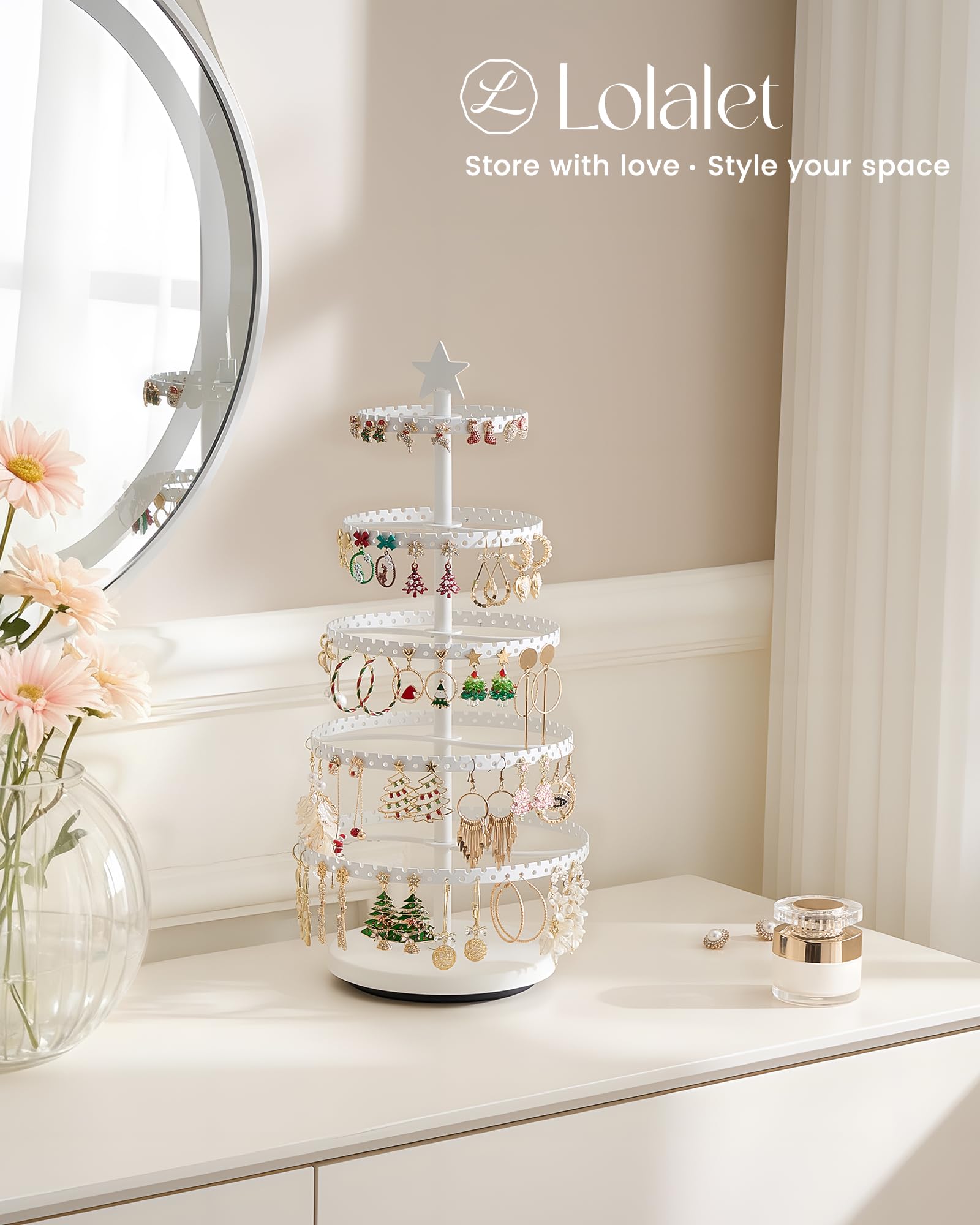 Christmas Tree-shaped Rotating Jewelry Display Stand