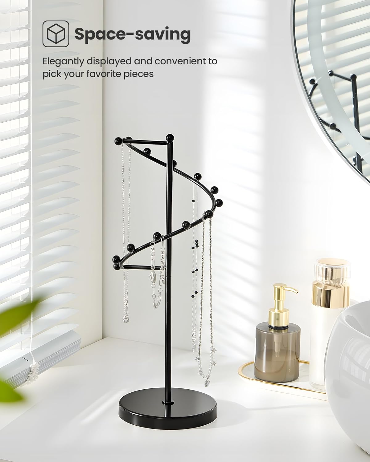 Helix-shaped Metal Jewelry Organizer Display Stand