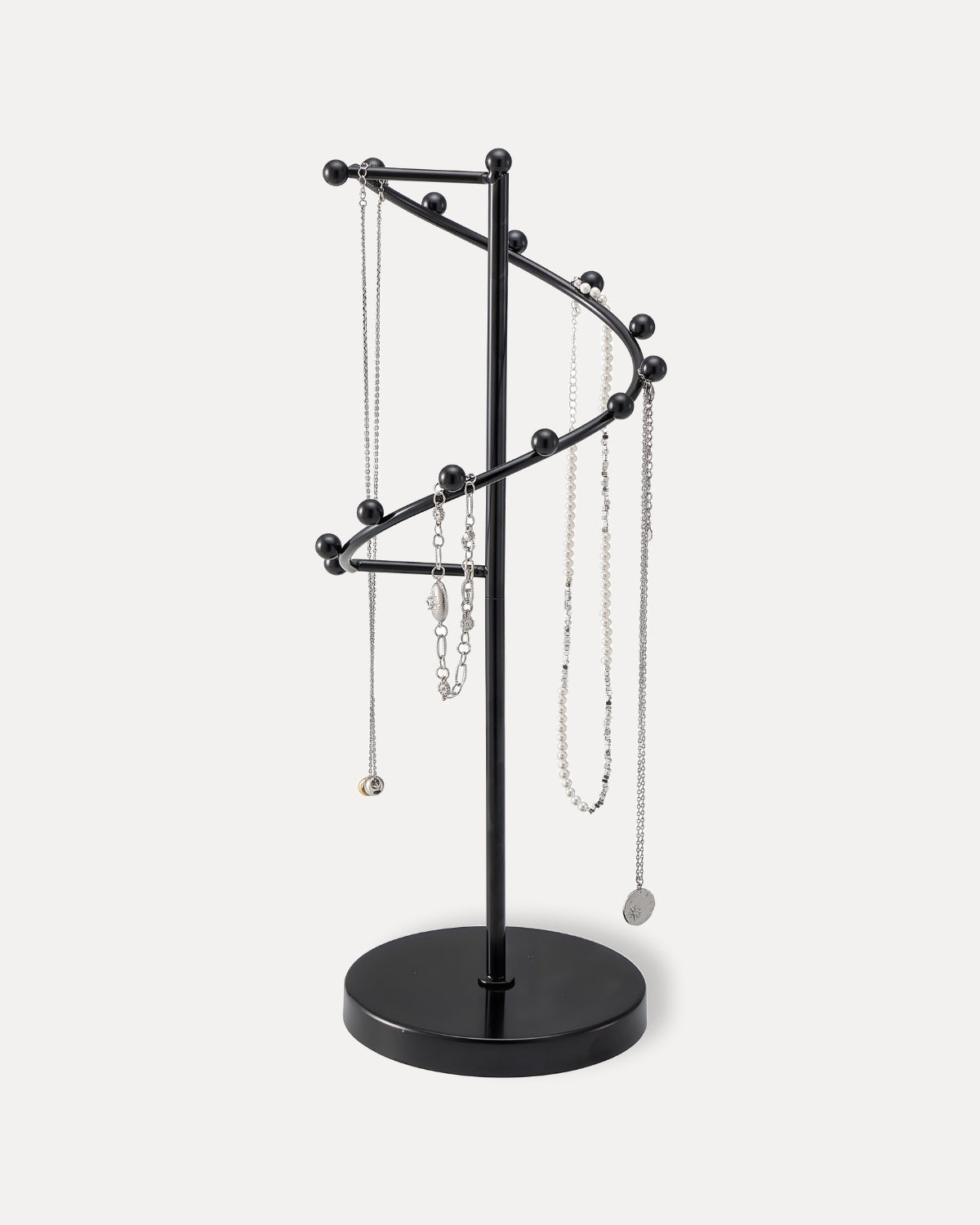 Helix-shaped Metal Jewelry Organizer Display Stand