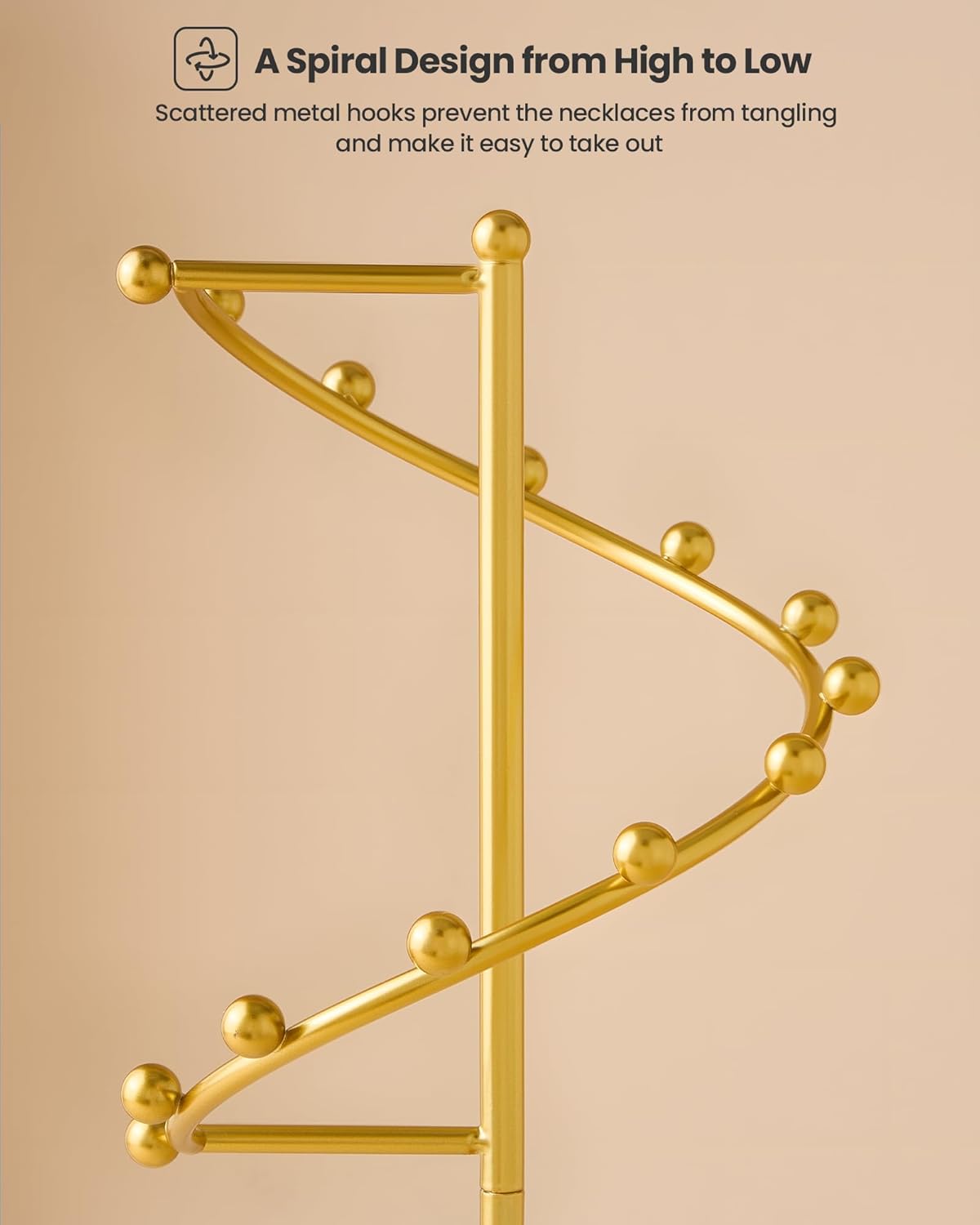 Helix-shaped Metal Jewelry Organizer Display Stand