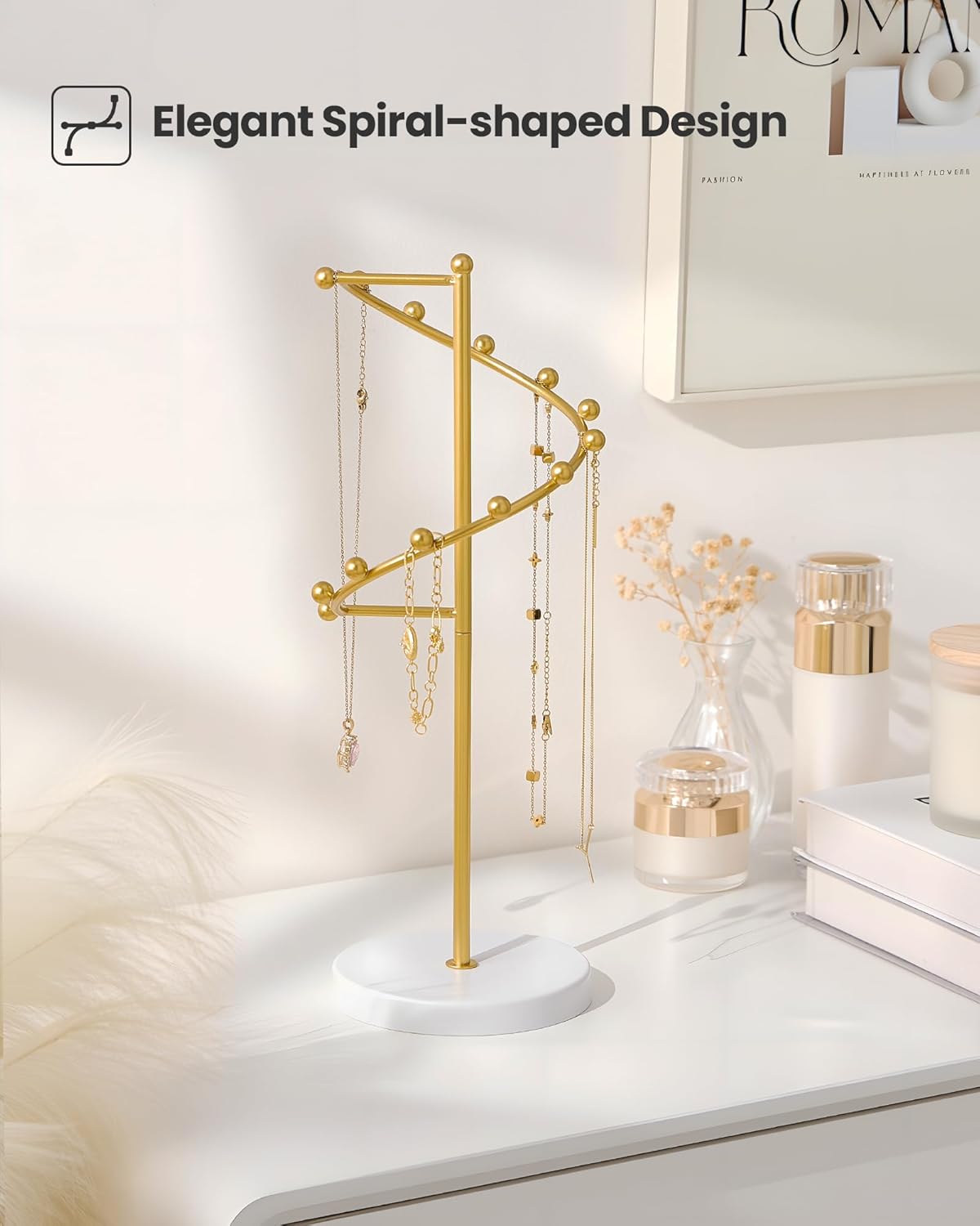 Helix-shaped Metal Jewelry Organizer Display Stand