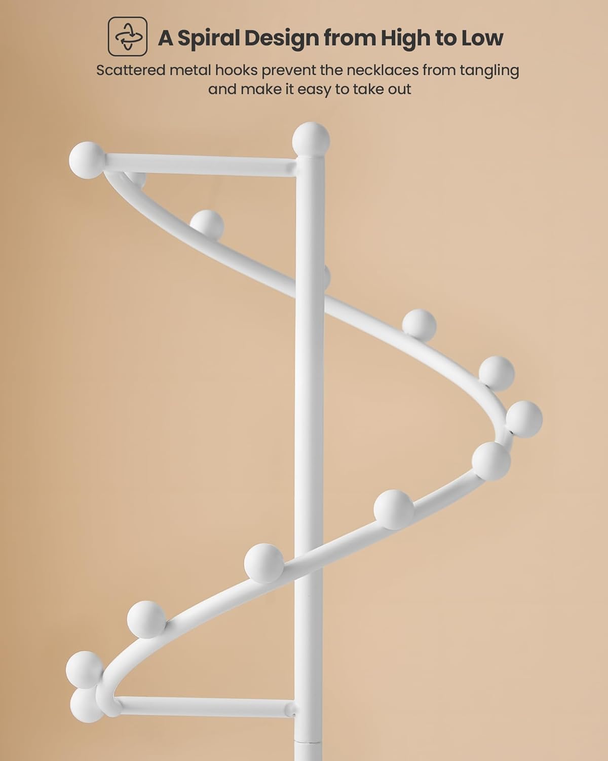 Helix-shaped Metal Jewelry Organizer Display Stand