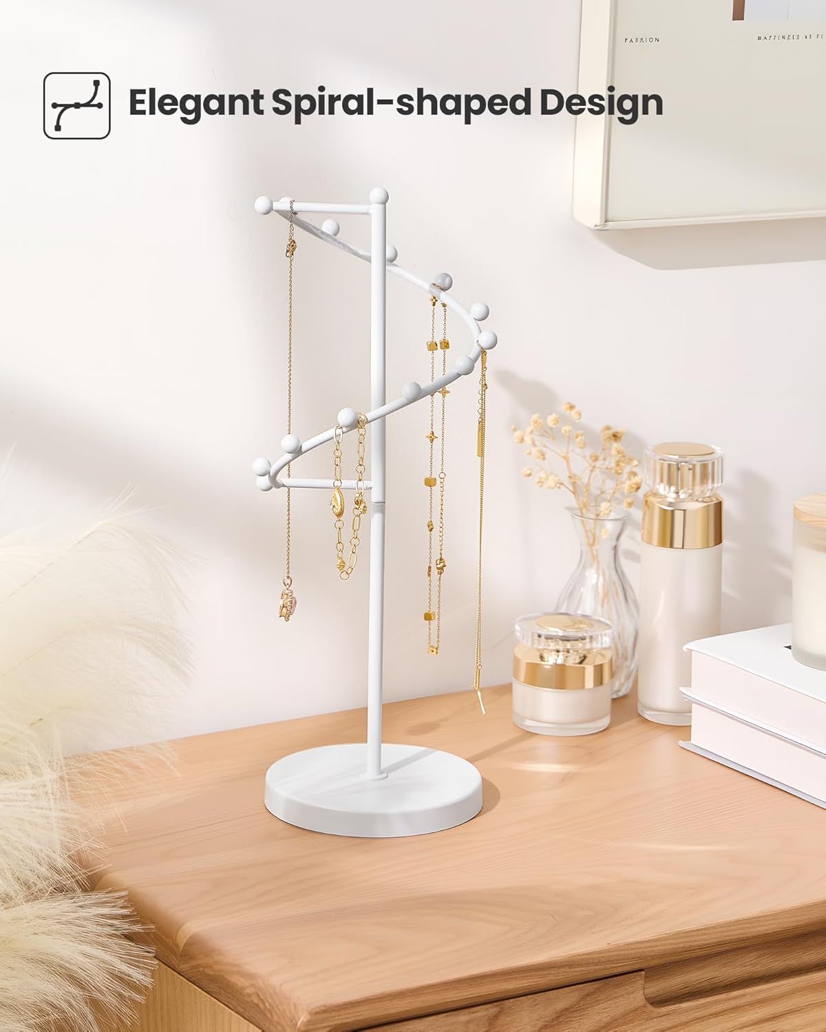 Helix-shaped Metal Jewelry Organizer Display Stand