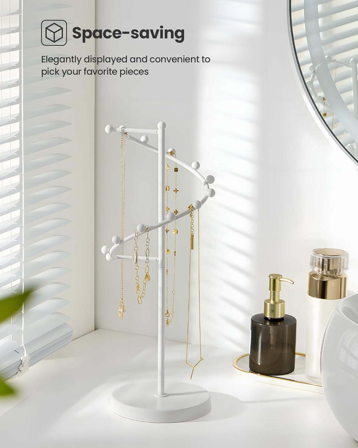 Helix-shaped Metal Jewelry Organizer Display Stand