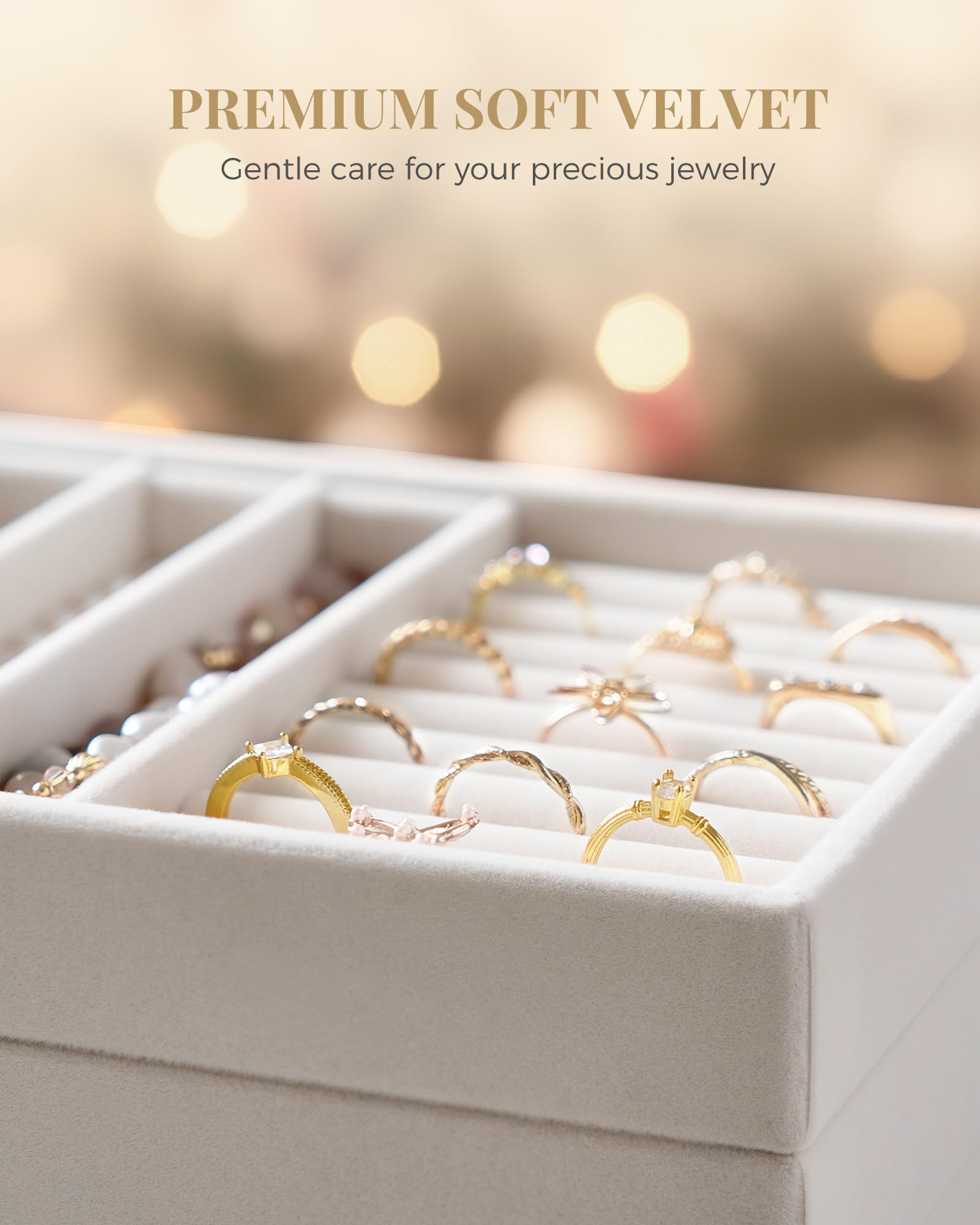 Stackable Velvet Jewelry Organizer Tray Set