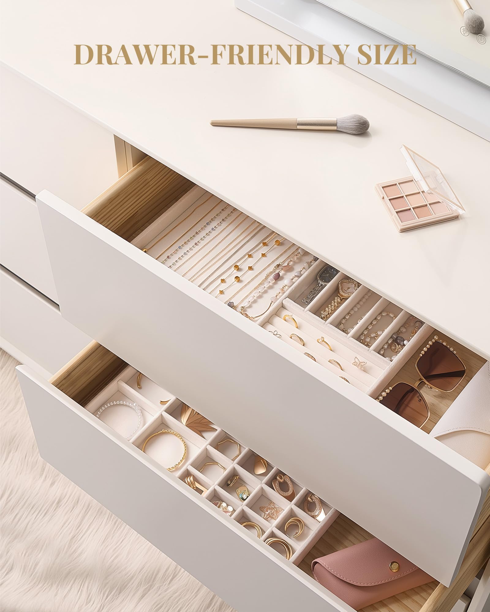 Stackable Velvet Jewelry Organizer Tray Set