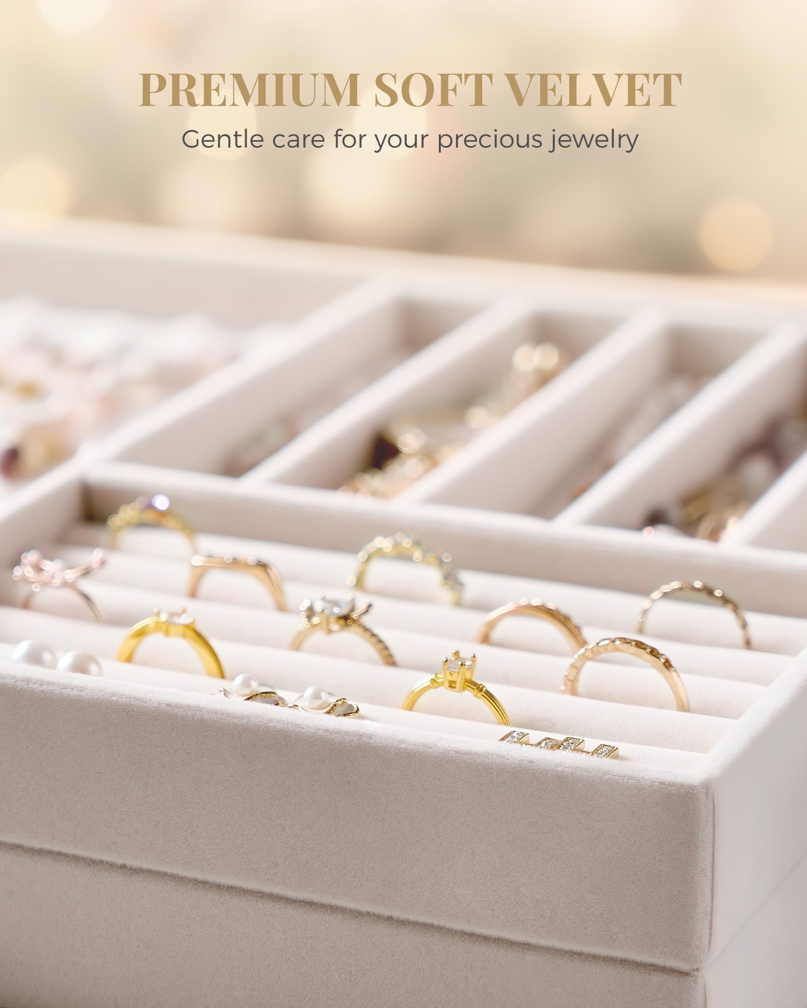 Stackable Velvet Jewelry Organizer Tray Set