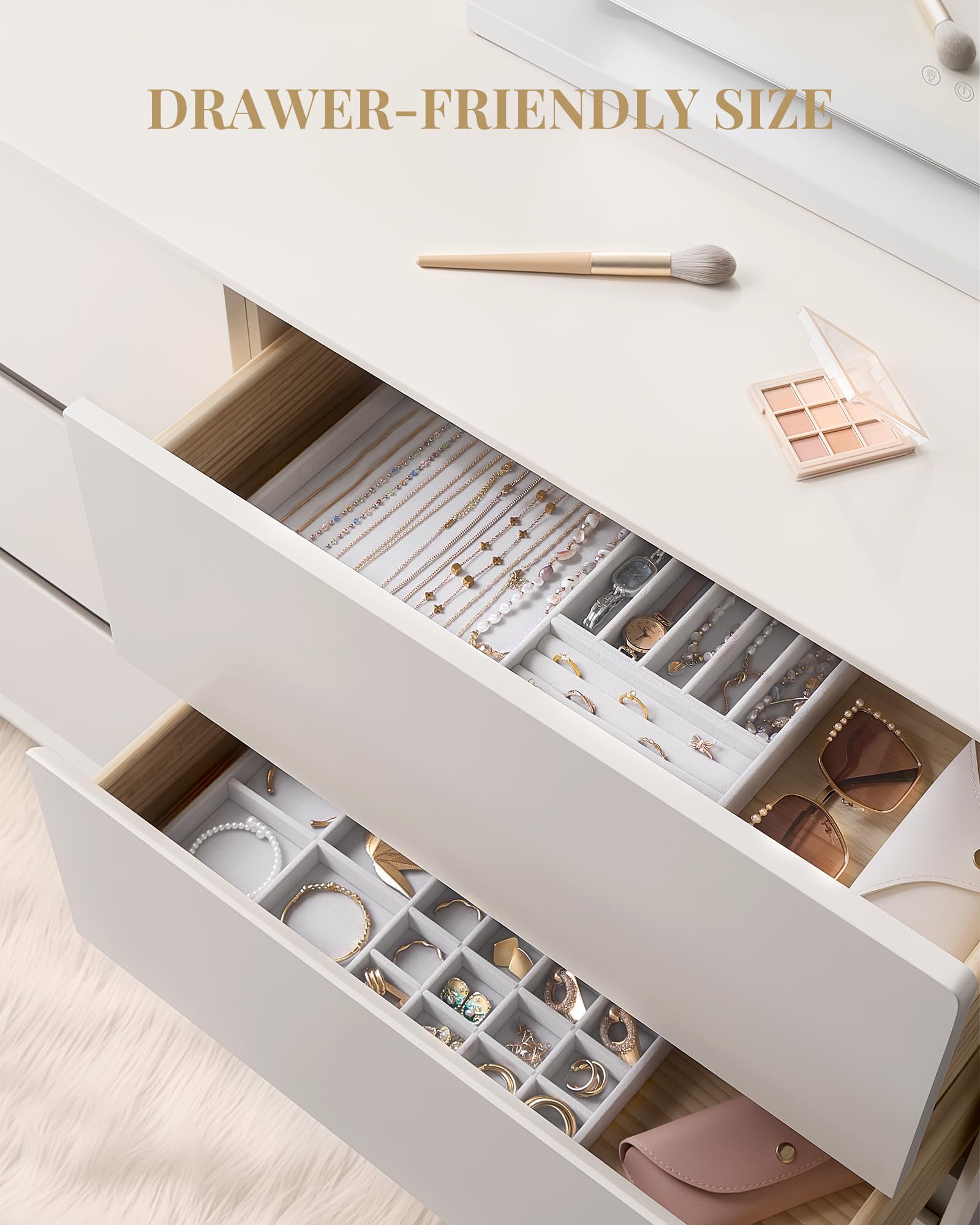 Stackable Velvet Jewelry Organizer Tray Set