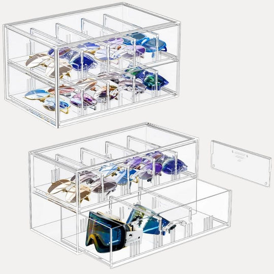 Clear Sunglasses Organizer with Drawer