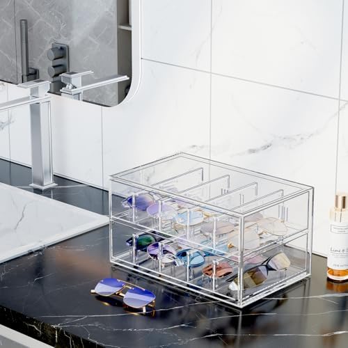 Clear Sunglasses Organizer with Drawer