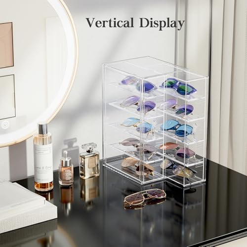 Clear Sunglasses Organizer with Drawer