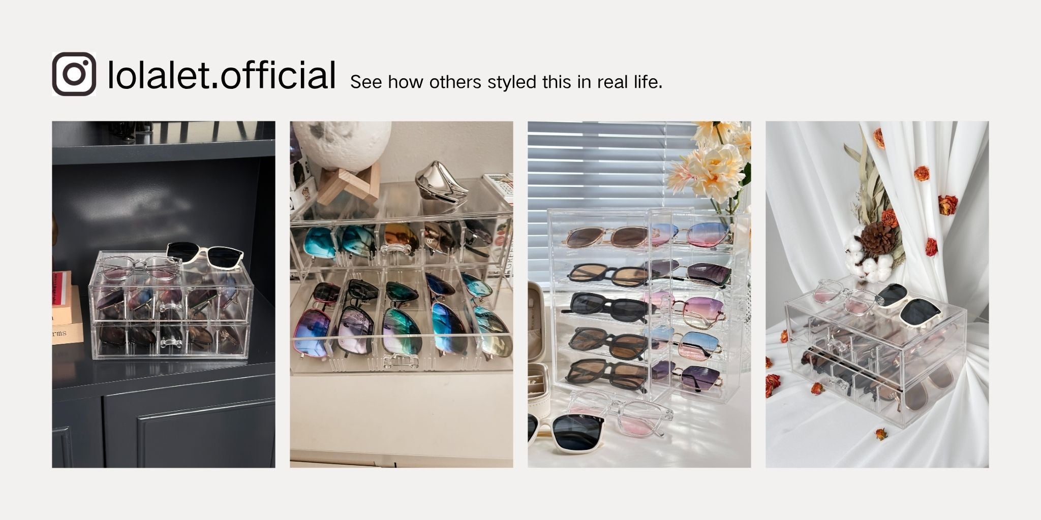 Clear Sunglasses Organizer with Drawer