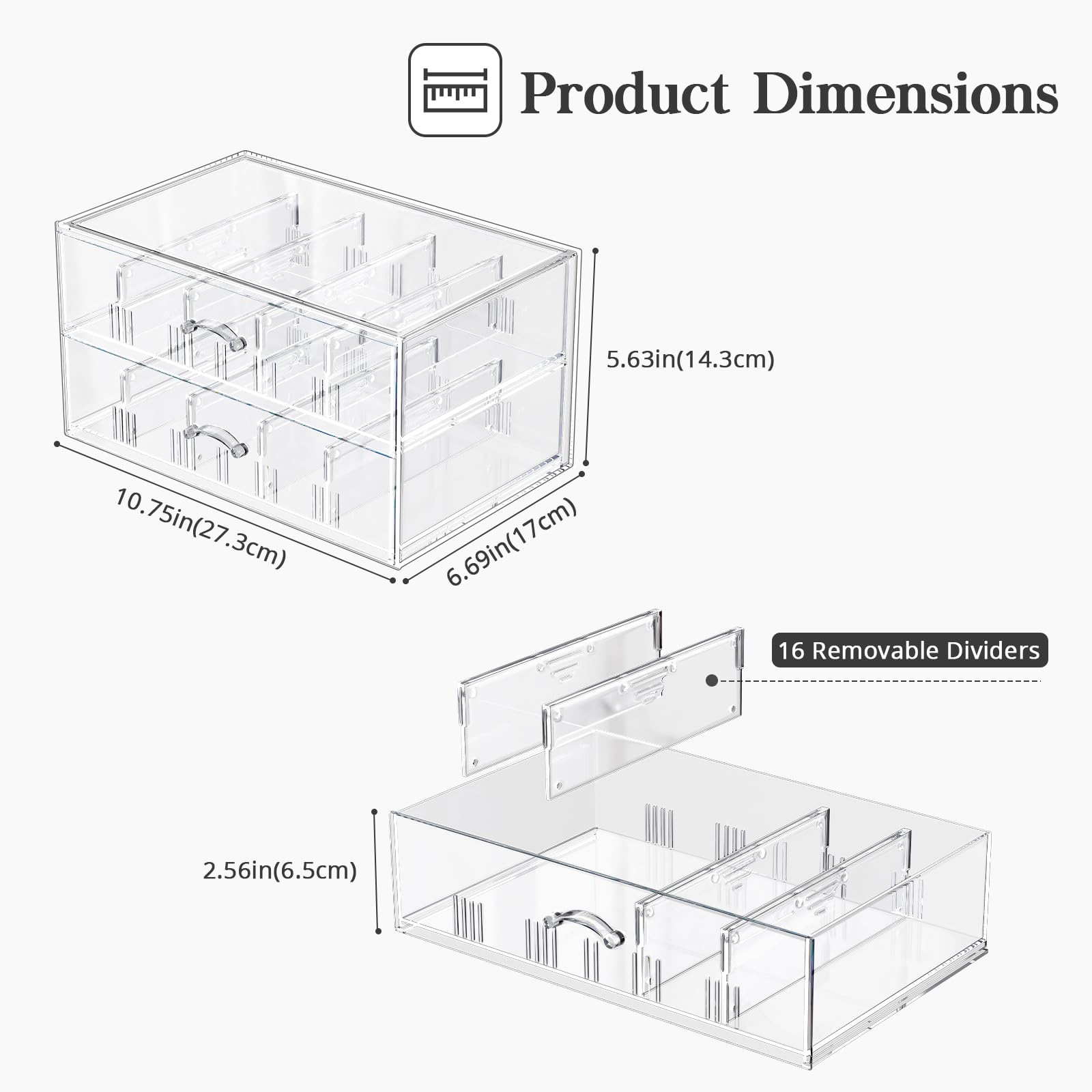 Clear Sunglasses Organizer with Drawer