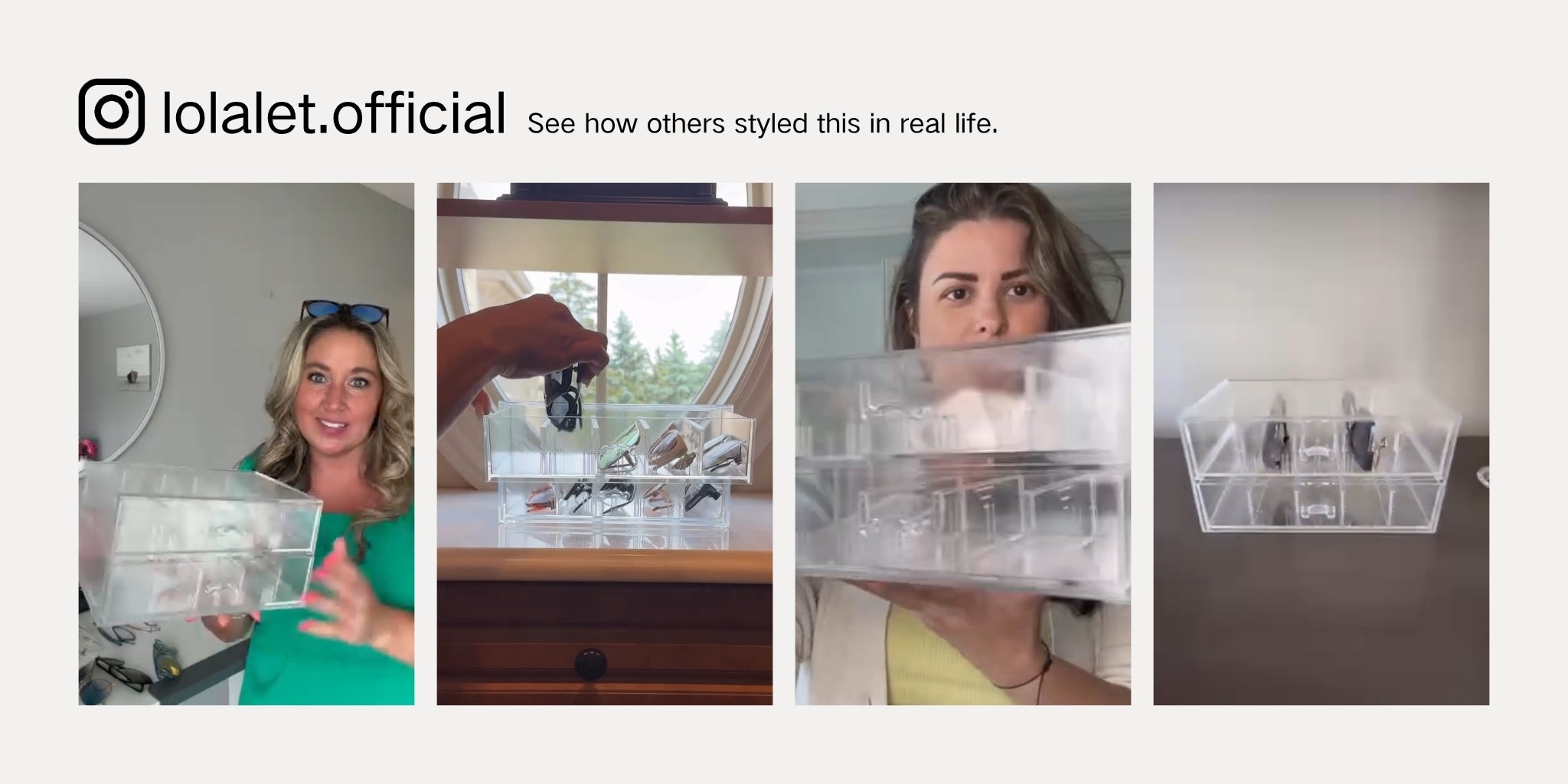 Clear Sunglasses Organizer with Drawer