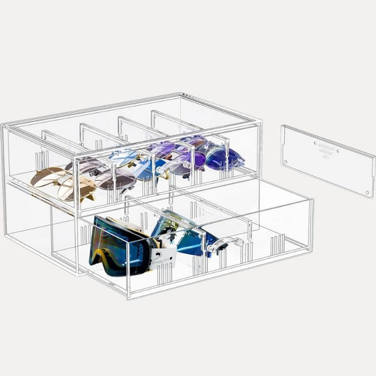 Clear Sunglasses Organizer with Drawer