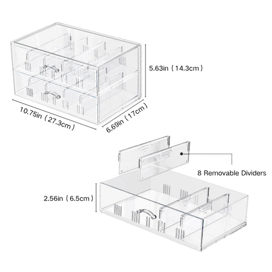 Clear Sunglasses Organizer with Drawer