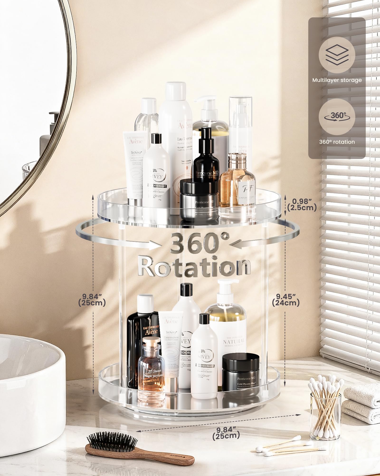 360 Degree Rotating Makeup Organizer