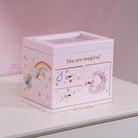 Wooden Musical Jewelry Box with Unicorn for Girls