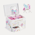 Musical Jewelry Box White Shimmering 