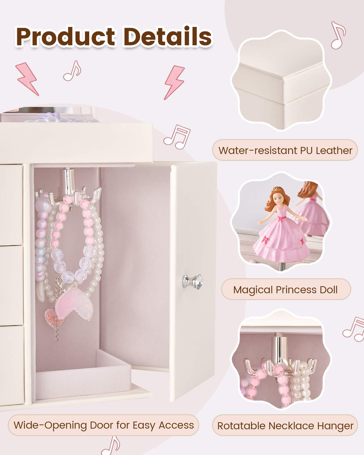 Kids Musical Jewelry Box with Spinning Doll