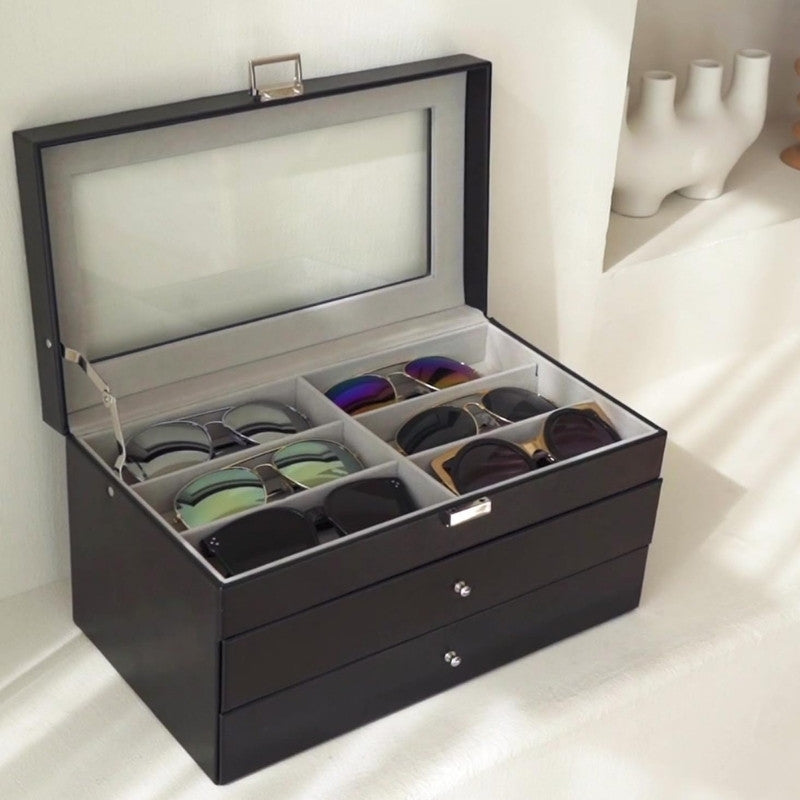 Leather Sunglasses Organizer Box