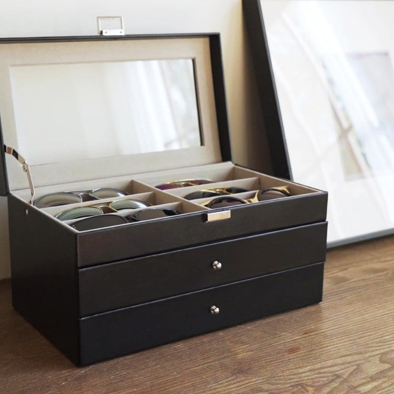 Leather Sunglasses Organizer Box