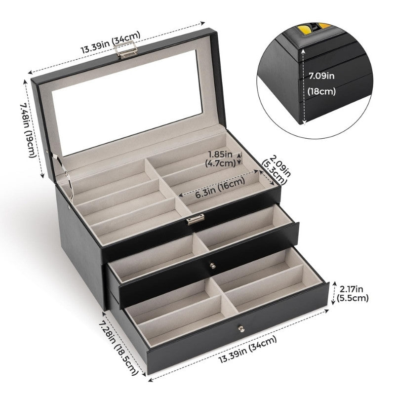 Leather Sunglasses Organizer Box