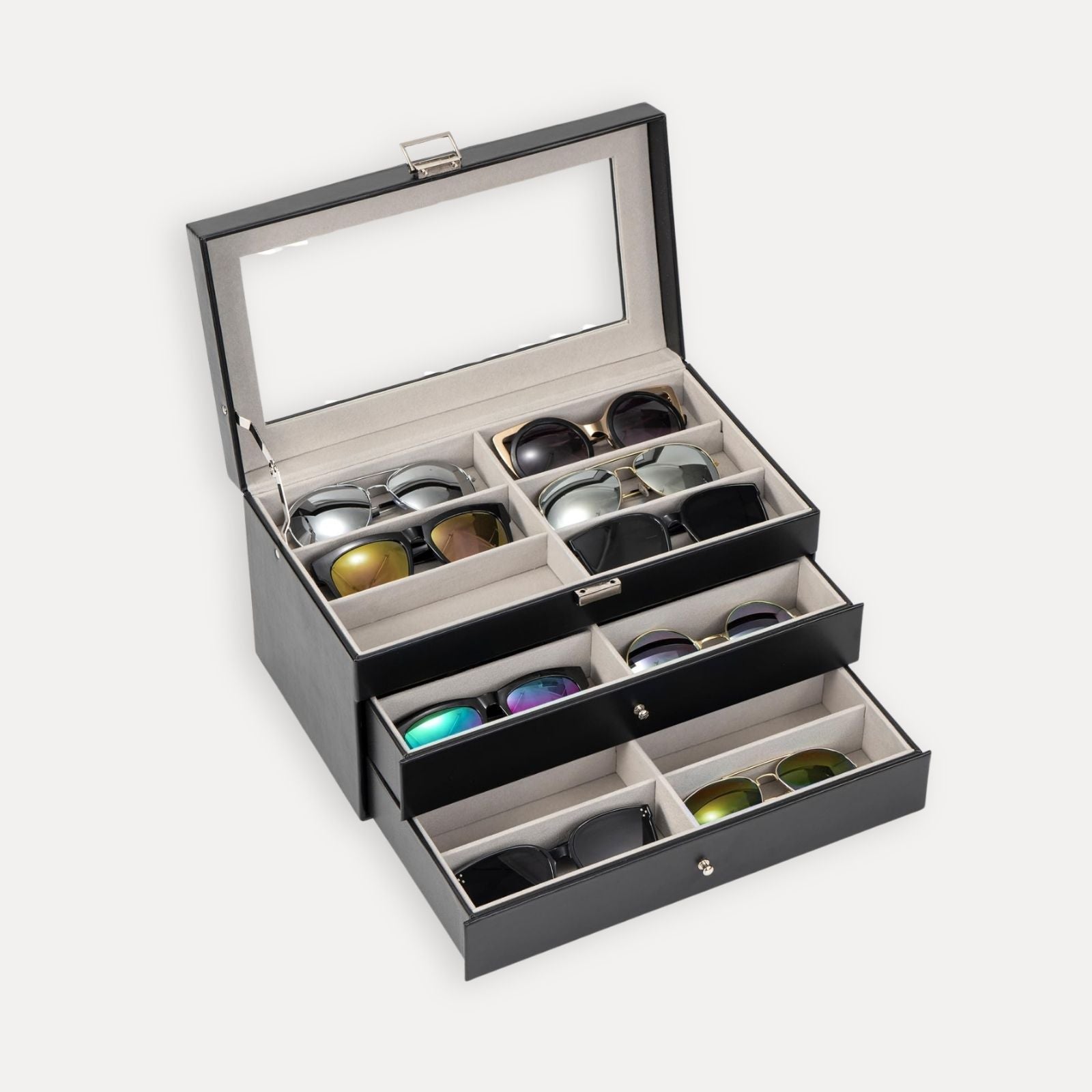 Leather Sunglasses Organizer Box
