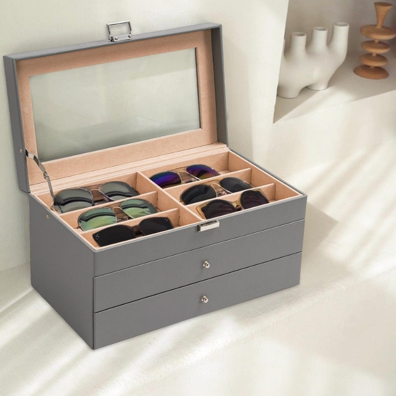 Leather Sunglasses Organizer Box