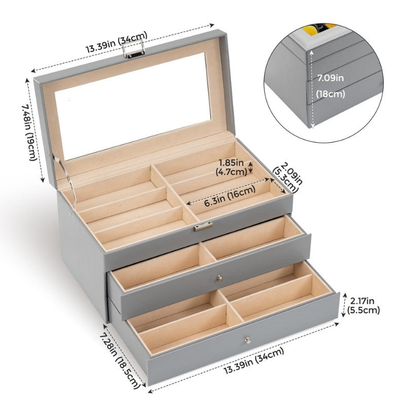 Leather Sunglasses Organizer Box